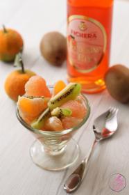 Salade de fruits et liqueur de mandarines de Sicile